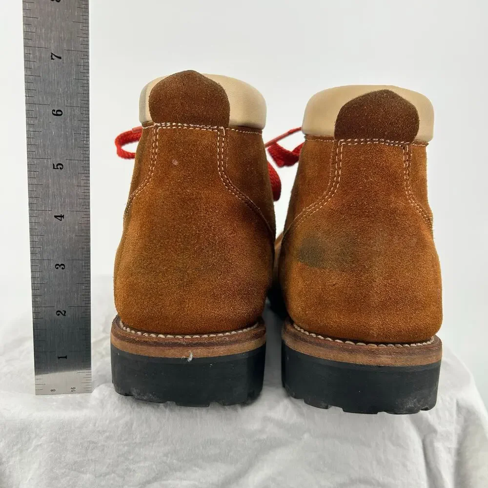 Vintage 70s Men's Brown Suede Mont Blanc Sherpa Lined Mountain Hiking Boots 13D - Picture 8 of 9